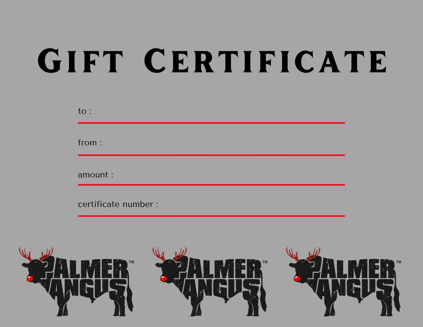 Palmer Angus Gift Card